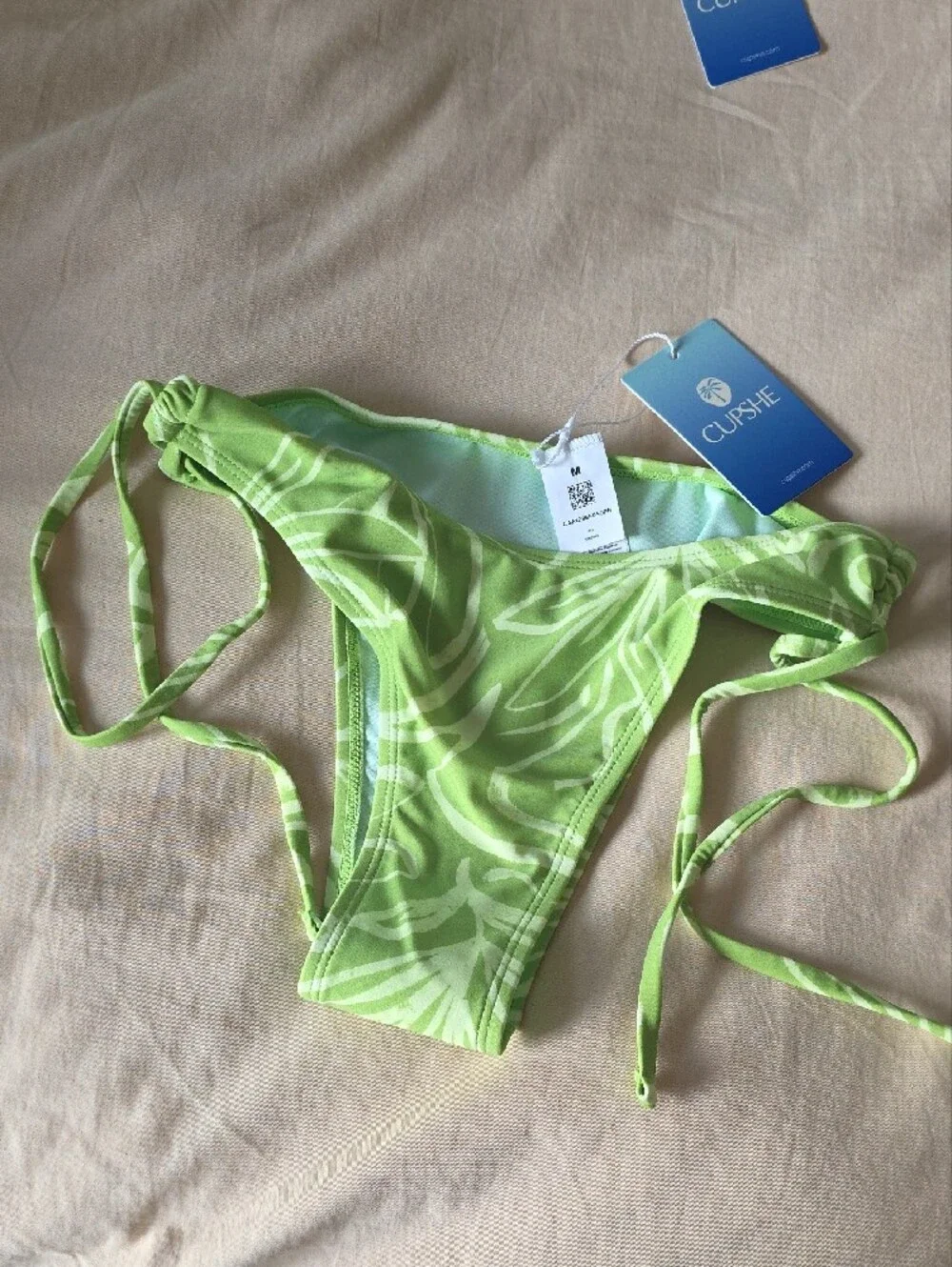 Cupshe Bright Green Tie-Back Bikini Set - Women's Swim